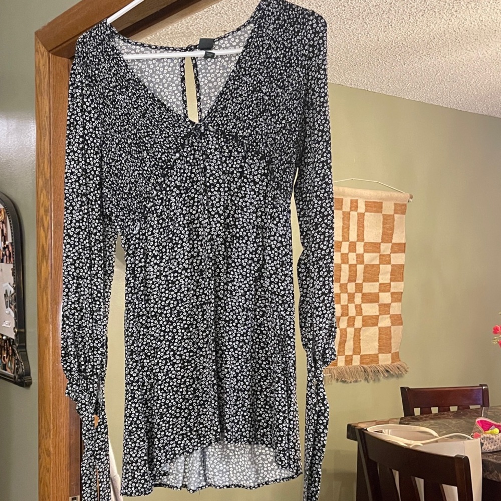 Black and White Floral Dress